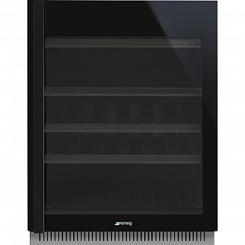 картинка Встраиваемый винный шкаф Smeg CVI638RN3 черное стекло 