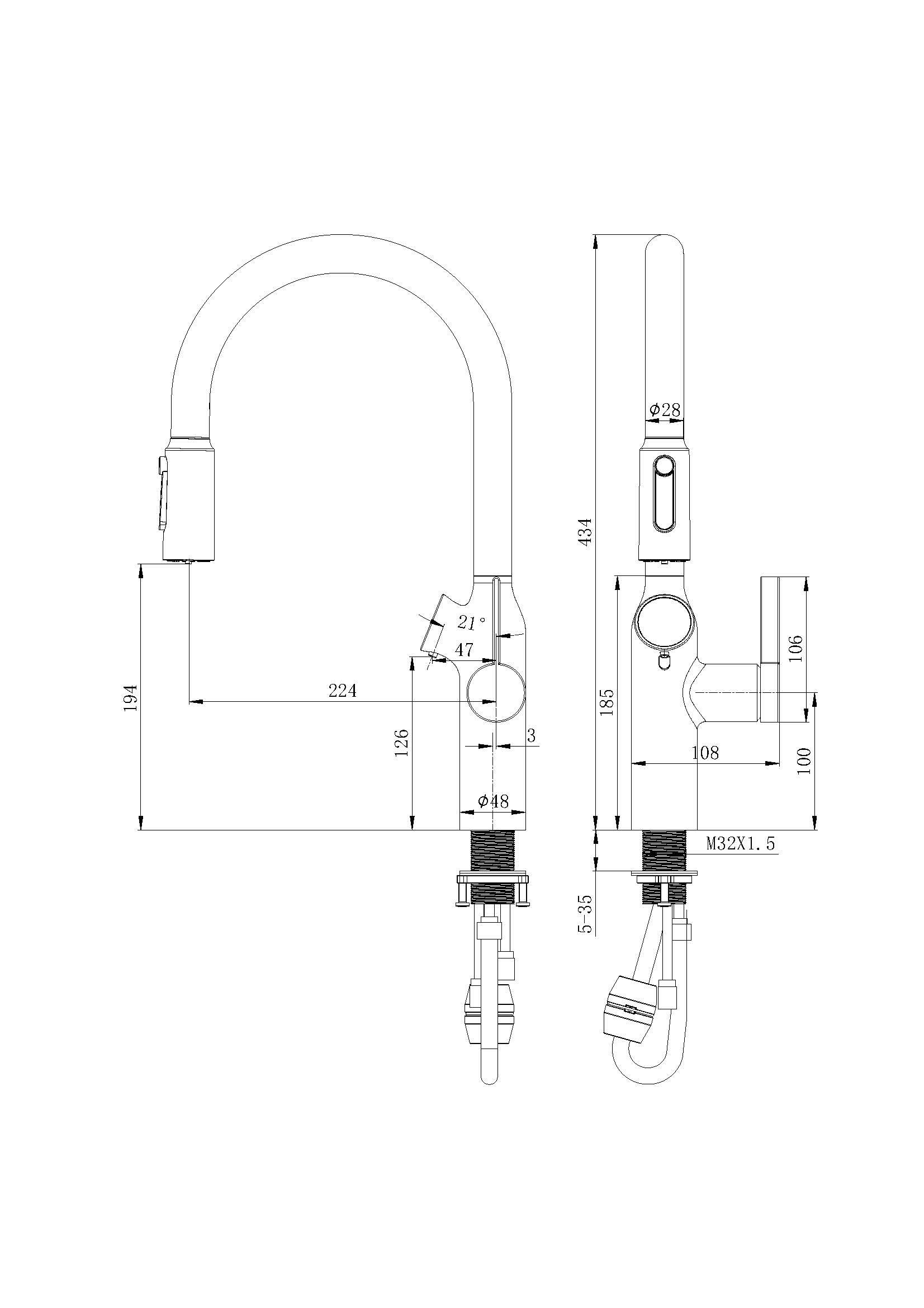 картинка Смеситель Oulin OL - 8018 BLACK 