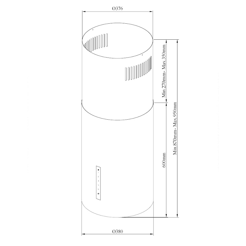 картинка Кухонная вытяжка Korting KHA 39970 N CYLINDER 