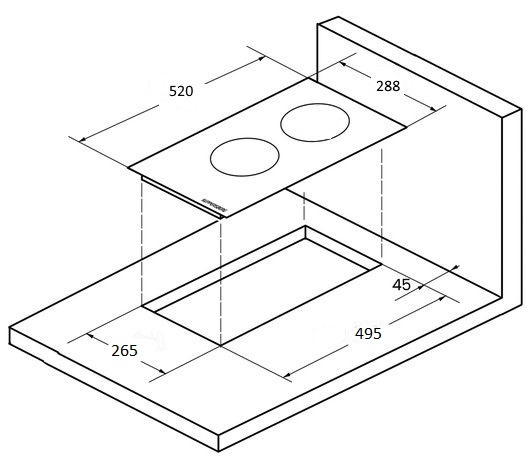 картинка Варочная панель индукционная Домино ICS 311 черный 