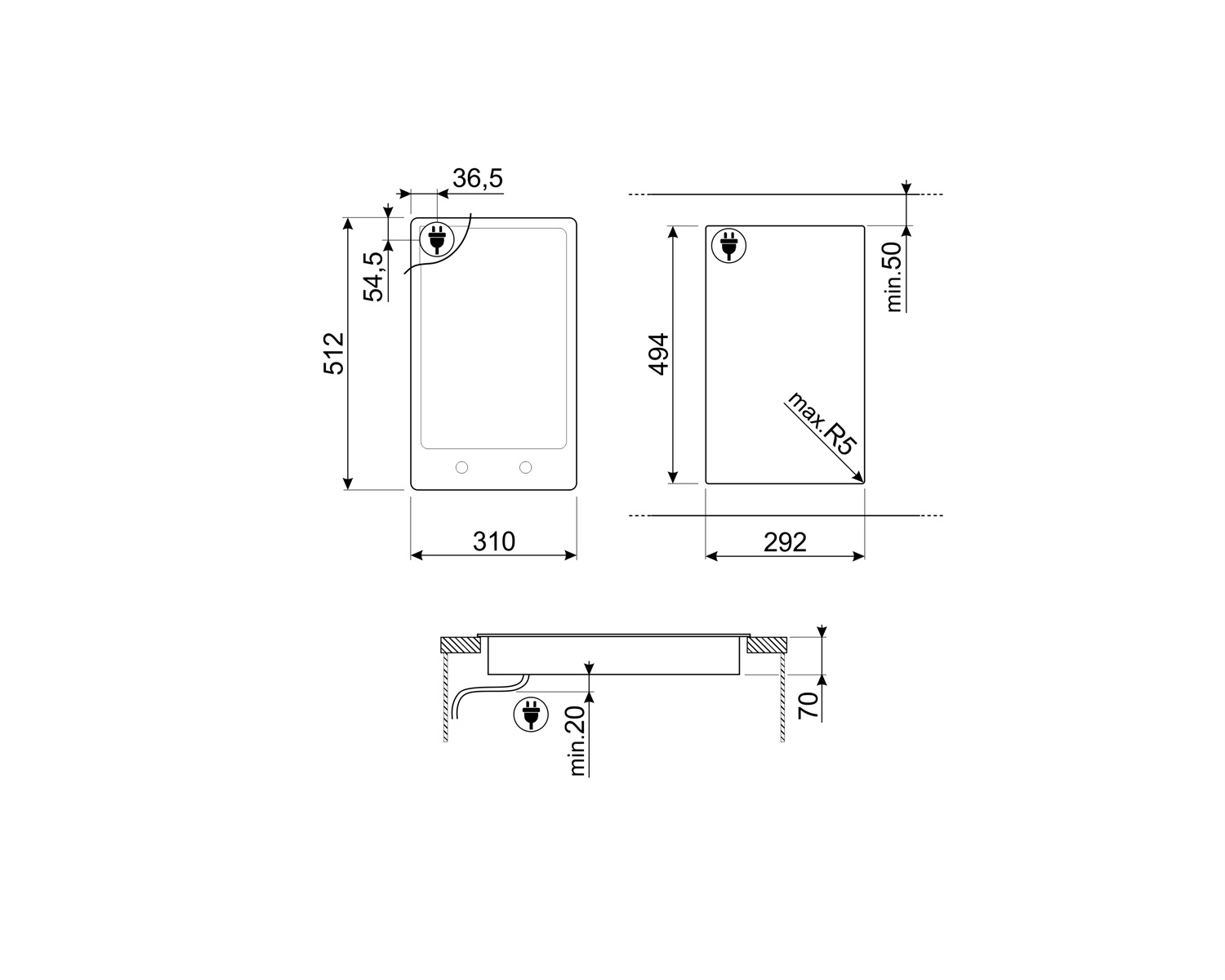 картинка Электрическая варочная панель Smeg PGF32C 