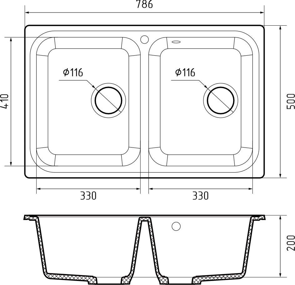 картинка Мойка для кухни Granfest GR-S780K  картинка Мойка для кухни Granfest GR-S780K