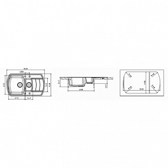 картинка Мойка для кухни Florentina Нире-860К  картинка Мойка для кухни Florentina Нире-860К