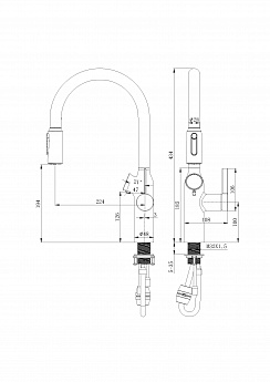 картинка Смеситель Oulin OL - 8018 BLACK 