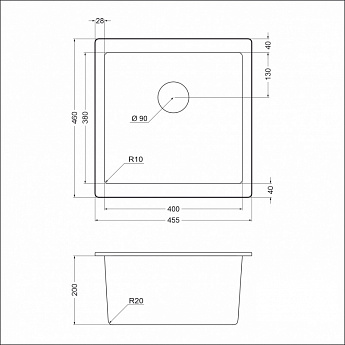 картинка Мойка для кухни Emar EMQ-1455.P 