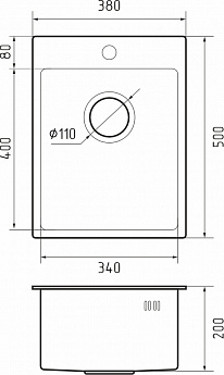 картинка Мойка для кухни Rivelato Rinox 3850 PVD black 