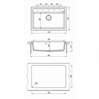 картинка Мойка для кухни Florentina ЛИПСИ-770  картинка Мойка для кухни Florentina ЛИПСИ-770