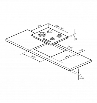 картинка Газ на стекле варочная панель Lex GVG 642 BBL 
