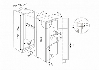 картинка Встраиваемый холодильник Kuppersbusch FKGF 8851.0i 