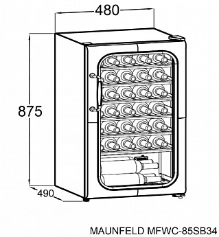 картинка Винный шкаф Maunfeld MFWC-85SCH34 