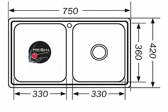 картинка Мойка для кухни Premial 7542 матовый 