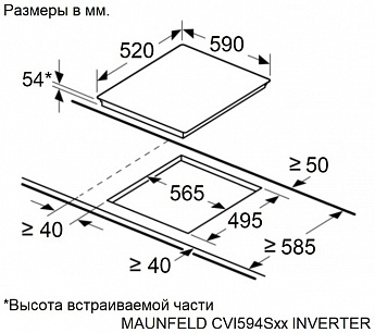 картинка Индукционная варочная панель Maunfeld CVI594SWH Inverter 