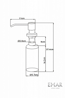 картинка Дозатор для мыла Emar Quartz ЕД-401D алмаз 