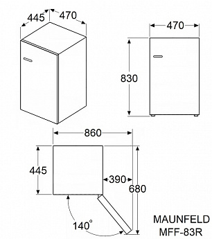 картинка Холодильник Maunfeld MFF83RBG 