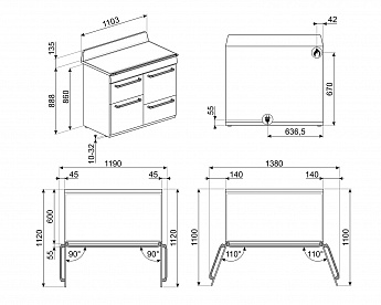 картинка Комбинированная кухонная плита Smeg TR4110BL1 