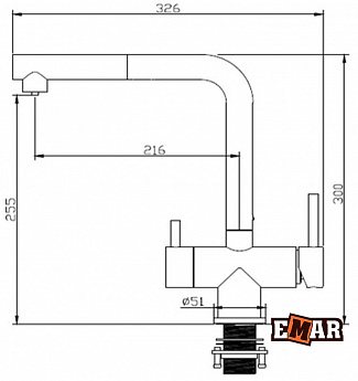 картинка Смеситель Emar Pvd ECB - 7017 