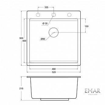 картинка Мойка для кухни Emar Quartz EMQ-1520.Q 