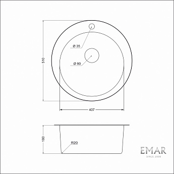 картинка Мойка для кухни Emar ЕМ-510C 