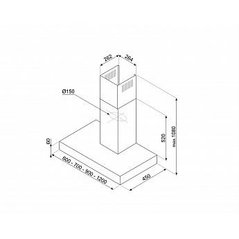 картинка Кухонная вытяжка Smeg KBT1200XE 