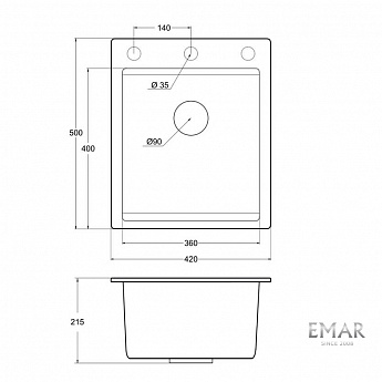 картинка Мойка для кухни Emar Quartz EMQ-1420.Q 