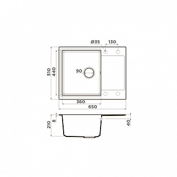 картинка Мойка для кухни Omoikiri DAISEN 65T 