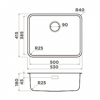 картинка Мойка Omoikiri Omi 53-U/I Ultra-GB 